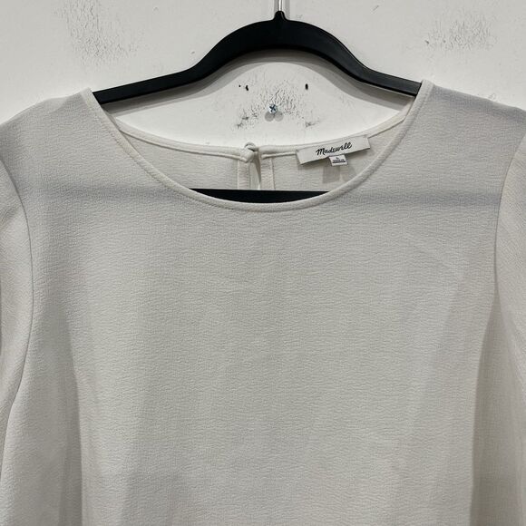 Madewell White Flare Hem Blouse Flowy Top Size Large - Picture 4 of 5